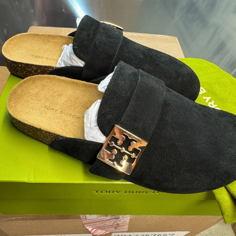 Tory Burch Suede Mellow Mule – Black